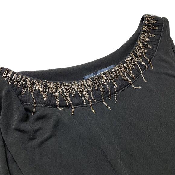 PIAZZA SEMPIONE Black Chain Detail Sleeveless Top Small (Italian 40) Tank Shell - Picture 6 of 10